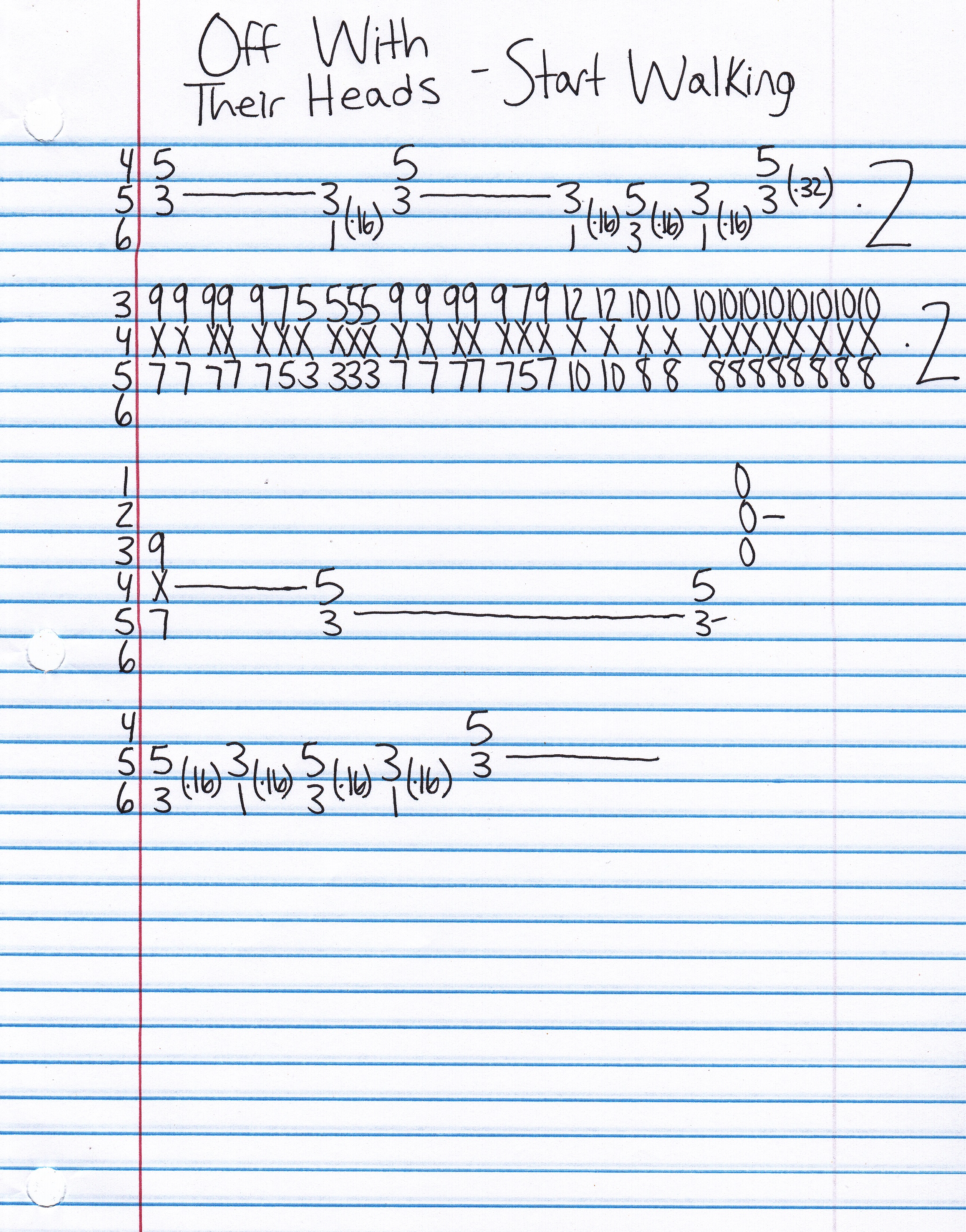 High quality guitar tab for Start Walking by Off With Their Heads off of the album Home. ***Complete and accurate guitar tab!***
